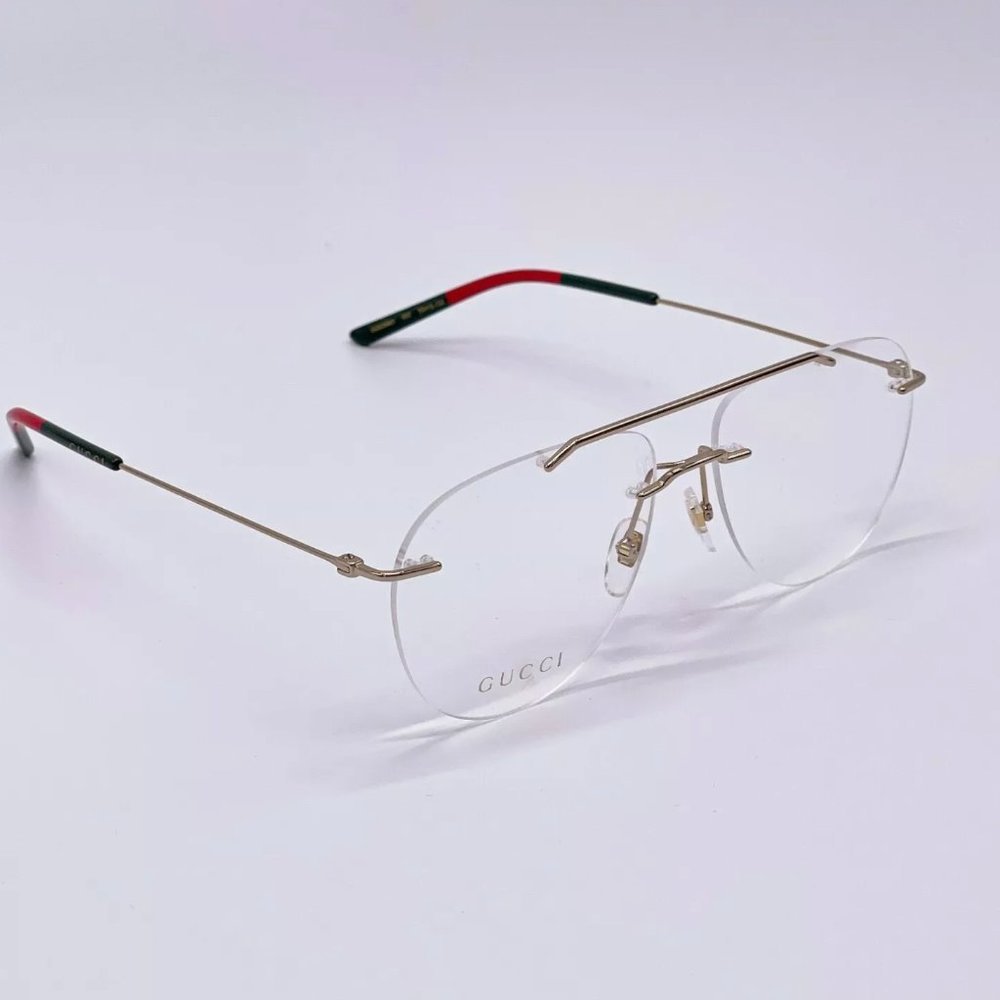Sale! New Gucci Unisex 58mm Gold Aviator Eyeglasses! - Picture 7 of 7